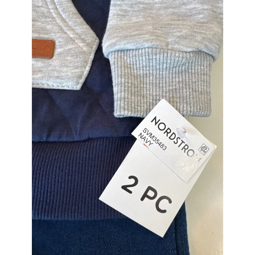 Boys 7 For All Mankind Quilted Sweatshirt and Pants 2-Piece Set size 4 blue gray
